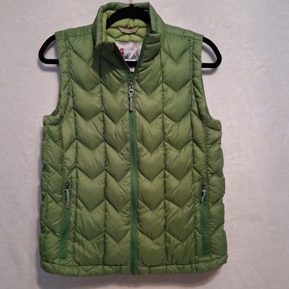 Alpine Design L Vest Duck Down Fill Sage Green Quilted Puffer Full Zip Gorpcore